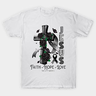 Narcolepsy Awareness - Jesus Cross ribbon Faith T-Shirt